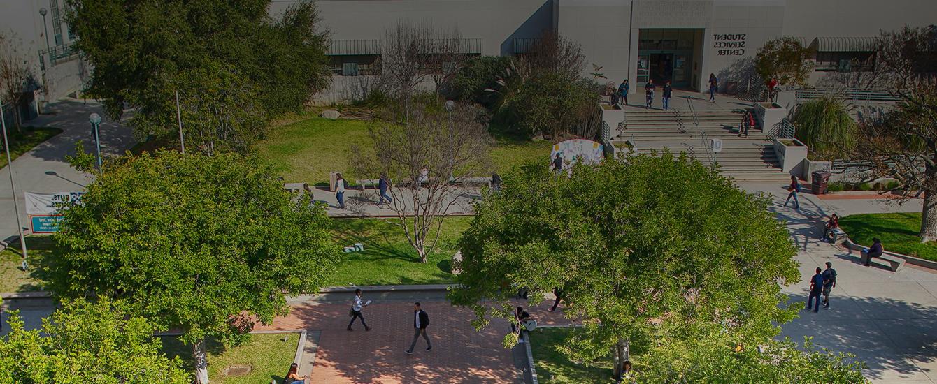 Student Services building and quad